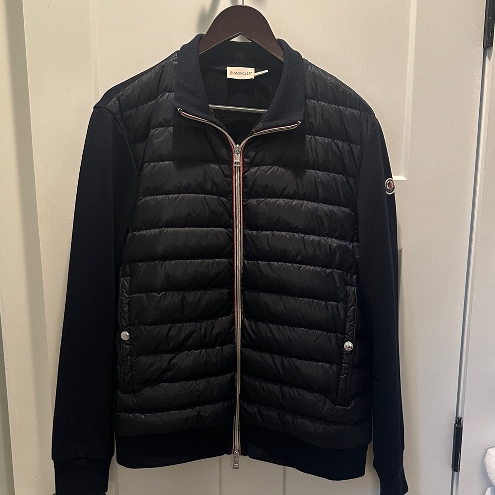 Moncler Men's Black Puffer Jacket with Zip Detail